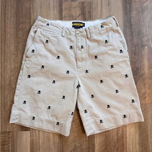 Vintage Rugby Ralph Lauren Khaki Skull & Crossbones Shorts Men’s 30 RARE